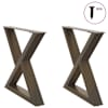 vidaXL kohvilaua jalad 2 tk, naturaalne teras, 50 x (42&ndash;43,3) cm, teras