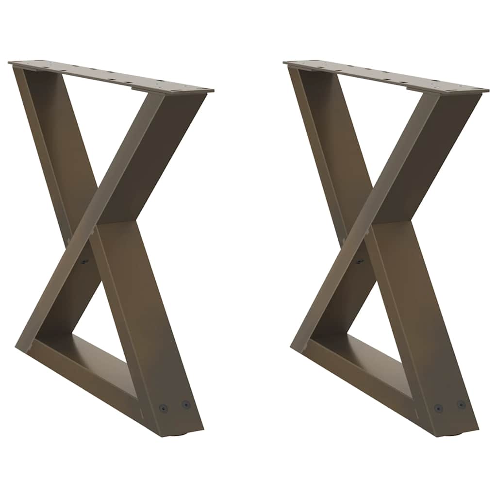 vidaXL Salontafelpoten 2 st 50x(42-43,3) cm staal naturel afbeelding