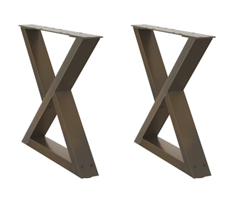 vidaXL Coffee Table Legs 2 pcs Natural Steel 50x(42-43.3) cm Steel