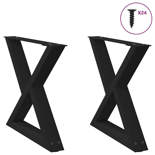 vidaXL kohvilaua jalad 2 tk mustad 60 x (42-43,3) cm terasest