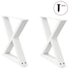 vidaXL kohvilaua jalad 2 tk valged 60 x (42-43,3) cm terasest