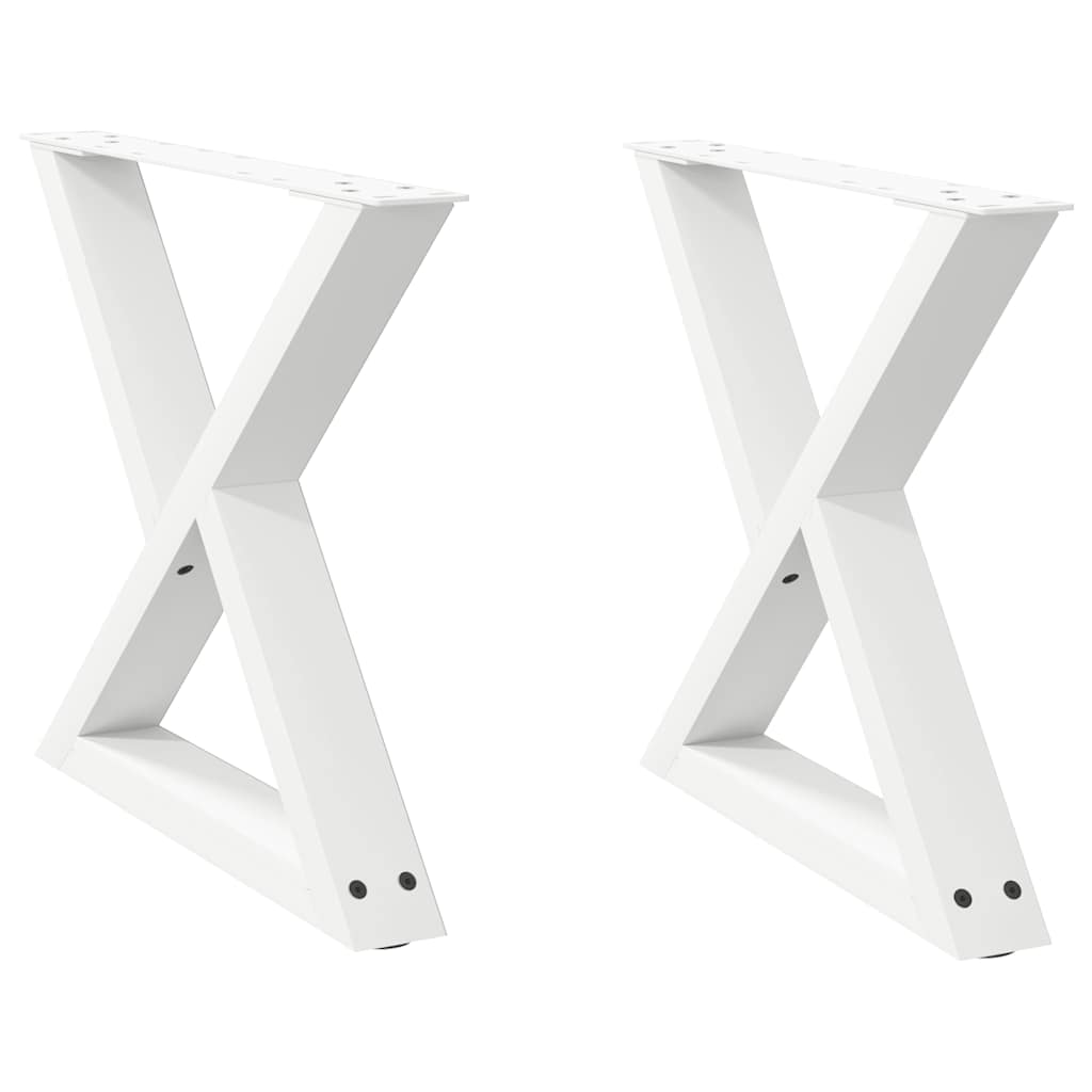 vidaXL Salontafelpoten 2 st 60x(42-43,3) cm staal wit, foto 2