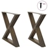 vidaXL kohvilaua jalad 2 tk, naturaalne teras, 60 x (42&ndash;43,3) cm, teras