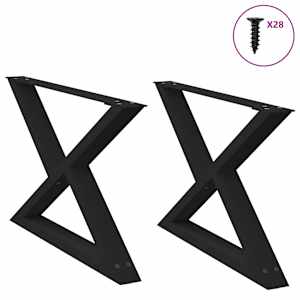 Noge za klubsko mizico 2 kosa črne 70 x (42-43,3) cm jeklo