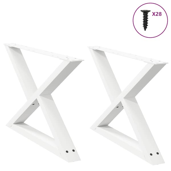 vidaXL kohvilaua jalad 2 tk valged 70 x (42-43,3) cm terasest