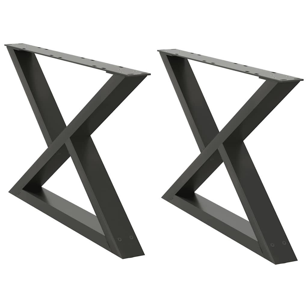Thumbnail - vidaXL Couchtischbeine 2 Stk. Anthrazit 70x(42-43,3) cm Stahl