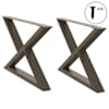 vidaXL kohvilaua jalad 2 tk, naturaalne teras, 70 x (42&ndash;43,3) cm, teras