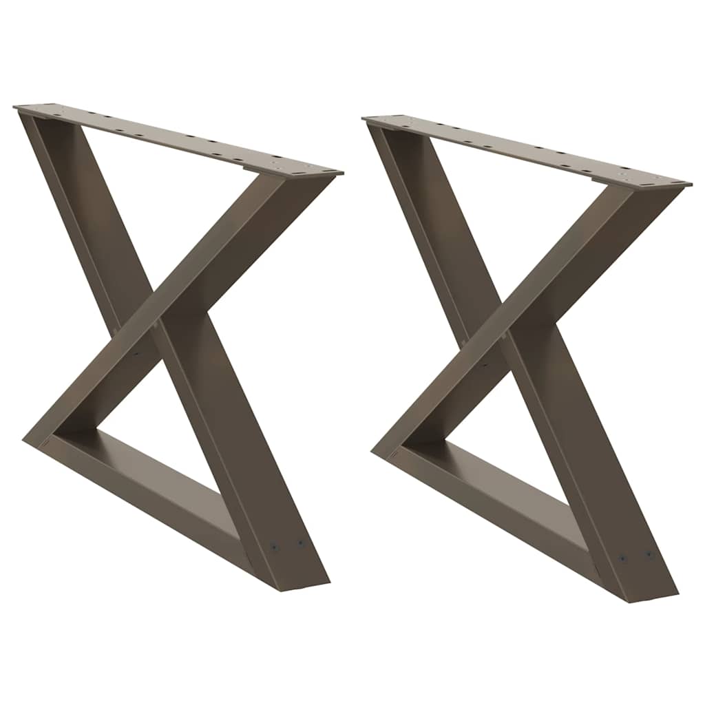 vidaXL Salontafelpoten 2 st 70x(42-43,3) cm staal naturel afbeelding