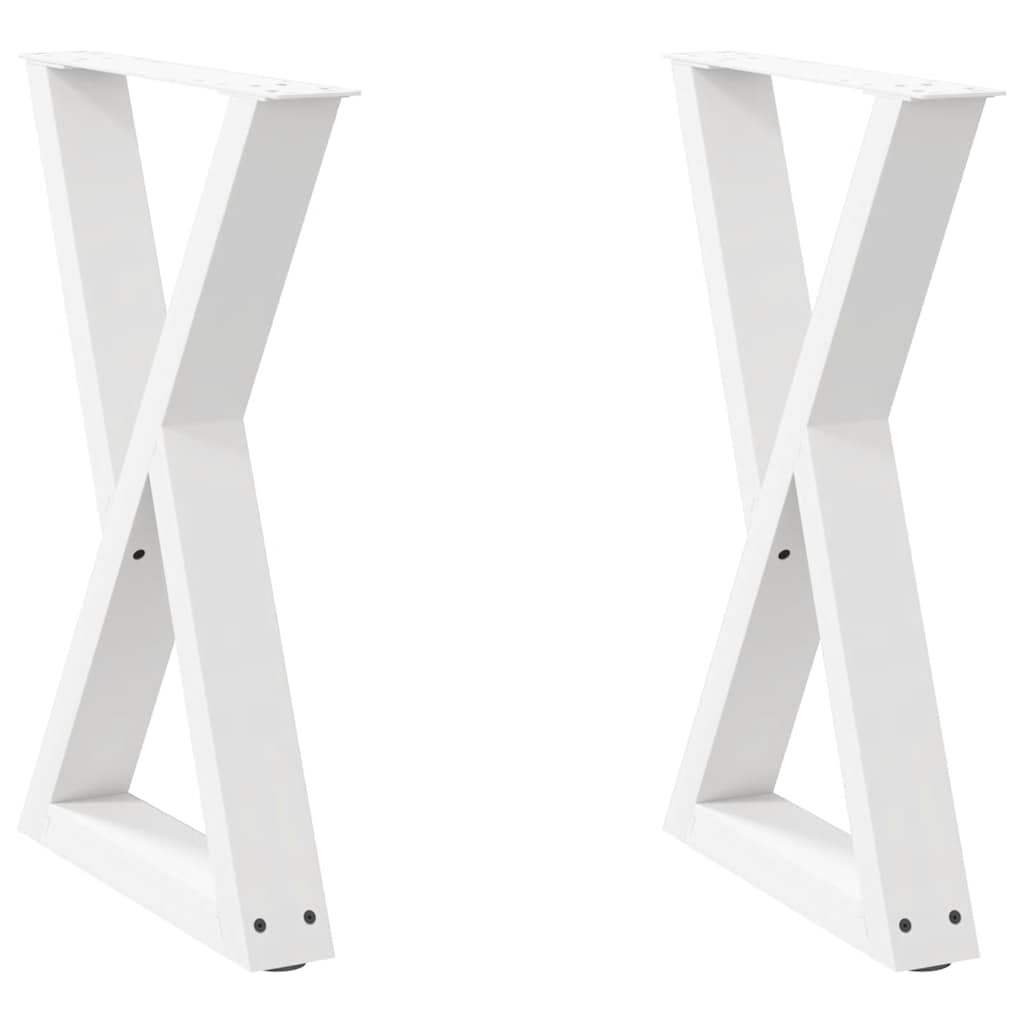 vidaXL Picioare de masă 2 buc Alb 50x(72-73,3) cm Oțel