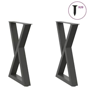 Nohy k jídelnímu stolu 2 ks antracitové 50 x (72-73,3) cm ocelové - obrázek 1