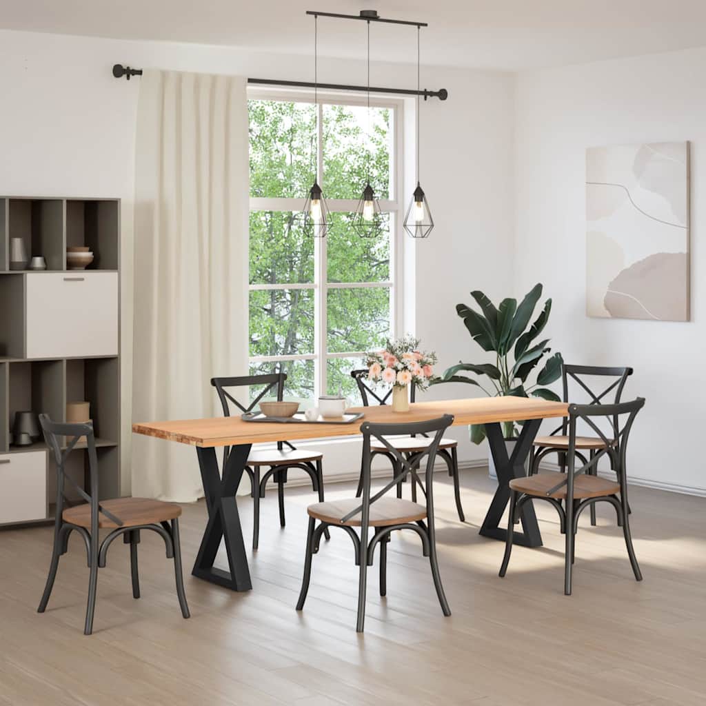 vidaXL spisebordsben 2 stk. sort 60 x (72-73,3) cm stål