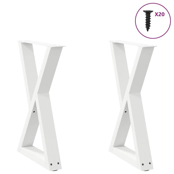 vidaXL s&ouml;&ouml;gilaua jalad 2 tk valged 60 x (72-73,3) cm terasest