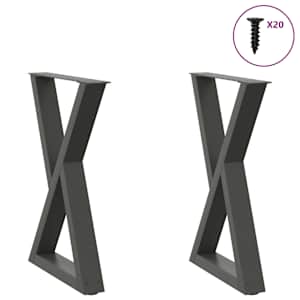 Nohy k jídelnímu stolu 2 ks antracitové 60 x (72-73,3) cm ocelové - obrázek 1