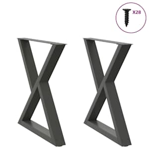 Nohy k jídelnímu stolu 2 ks antracitové 70 x (72-73,3) cm ocelové - obrázek 1