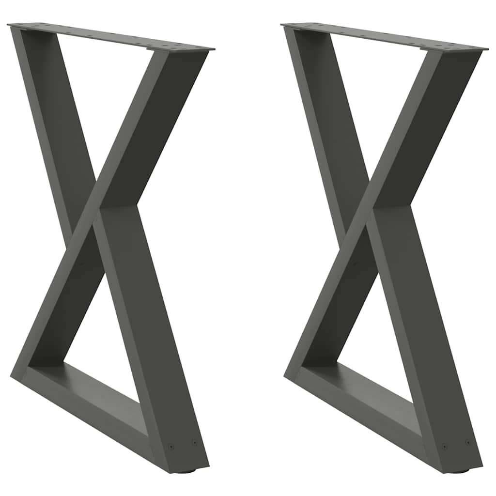 vidaXL Ruokapöydän jalat 2 kpl antrasiitti 70x(72-73,3) cm teräs