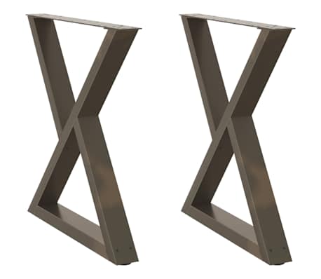 vidaXL Esstisch Beine 2 St&uuml;ck Naturstahl 70x(72-73,3) cm Stahl