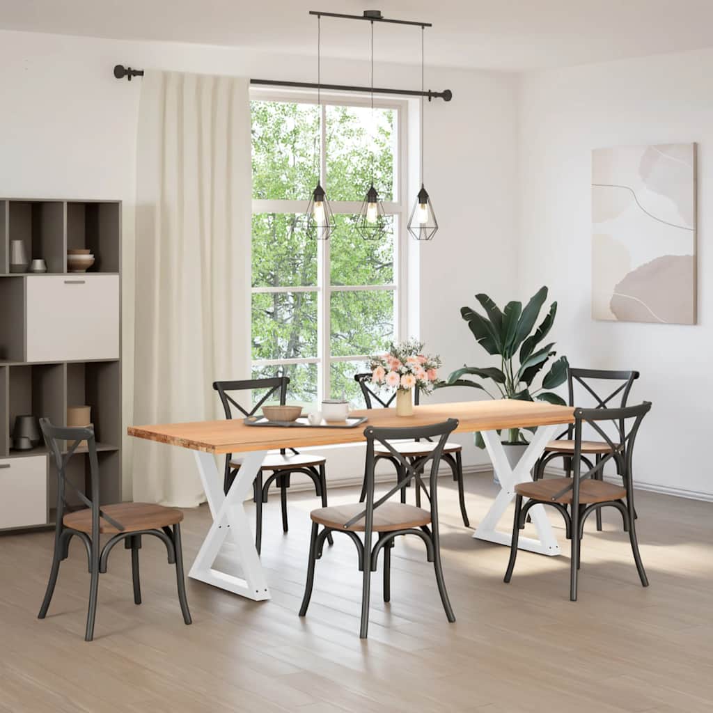 vidaXL spisebordsben 2 stk. hvid 80 x (72-73,3) cm stål