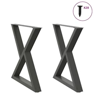 Nohy k jídelnímu stolu 2 ks antracitové 80 x (72-73,3) cm ocelové - obrázek 1