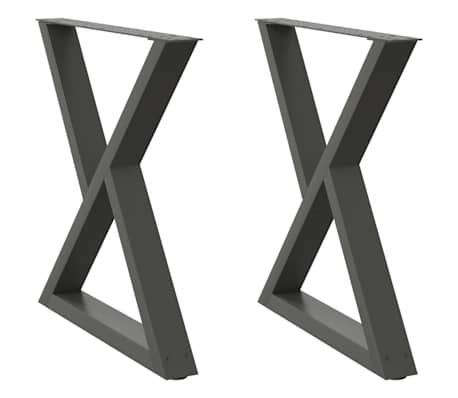 vidaXL Nohy k jed&aacute;lensk&eacute;mu stolu 2 ks antracitov&eacute; 80x(72-73,3) cm oceľov&eacute;