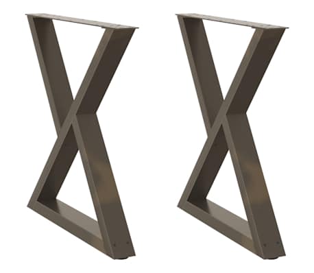 vidaXL Dining Table Legs 2 pcs Natural Steel 80x(72-73.3) cm Steel