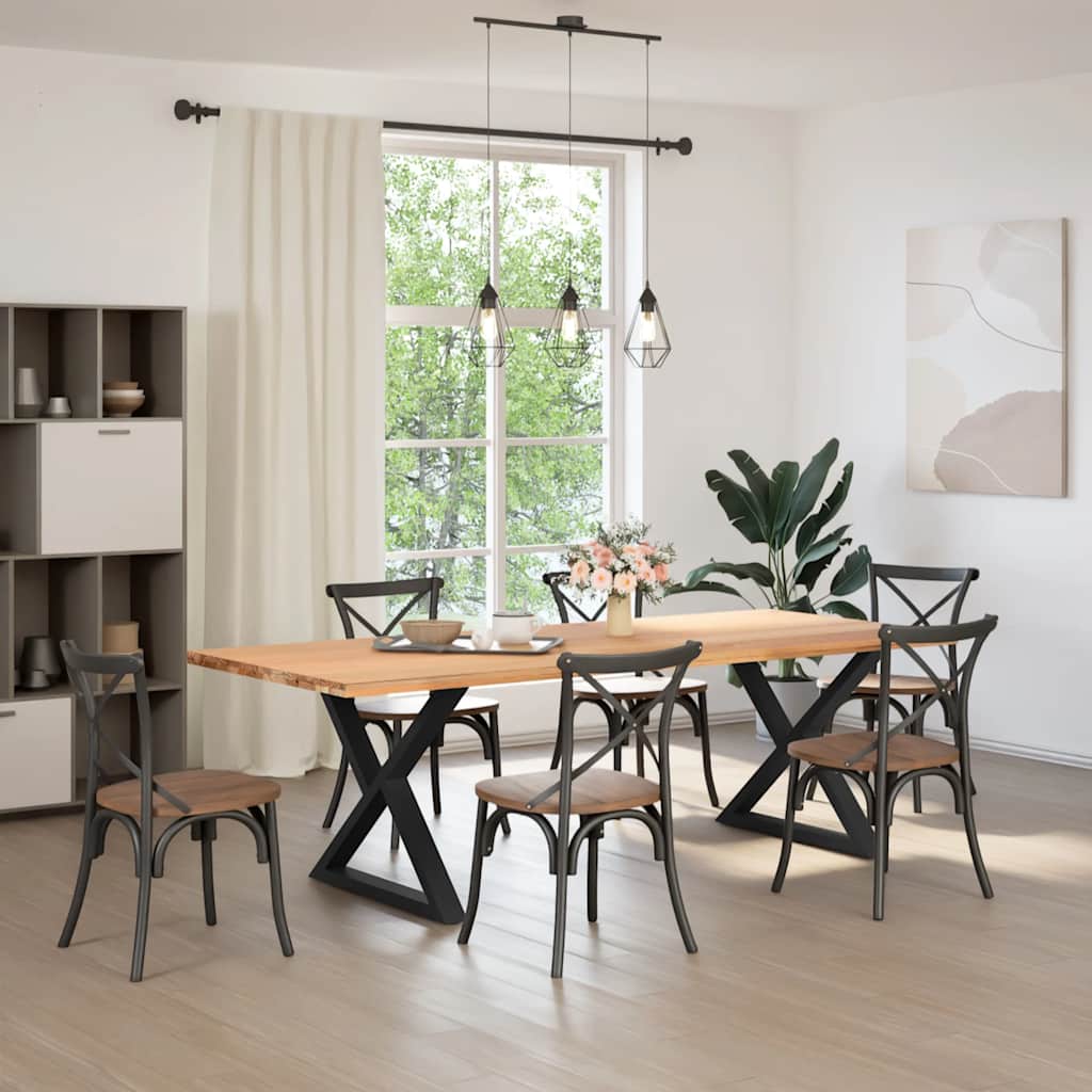 vidaXL spisebordsben 2 stk. sort 90 x (72-73,3) cm stål