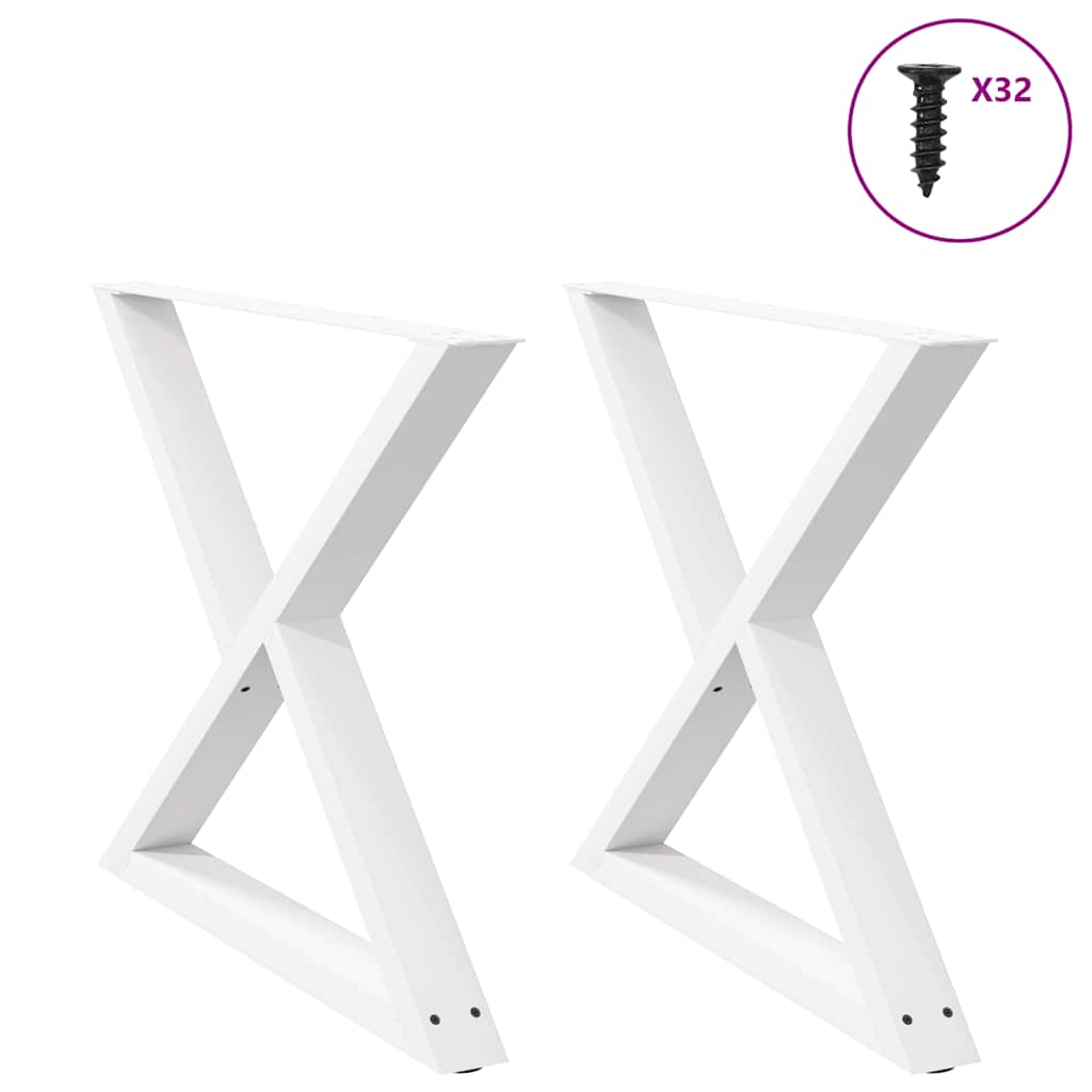 vidaXL Nohy k jídelnímu stolu 2 ks bílé 90 x (72-73,3) cm ocelové
