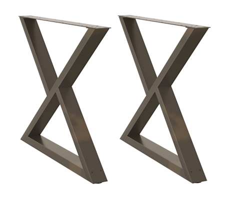 vidaXL Noge za blagovaonski stol 2 kom. Prirodni čelik 90 x (72-73,3) cm Čelik