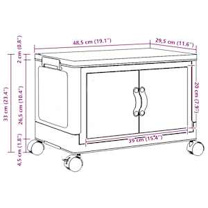 Stohovatelný úložný box na kolečkách 28 L 48,5x29,5x33 cm - obrázek 12