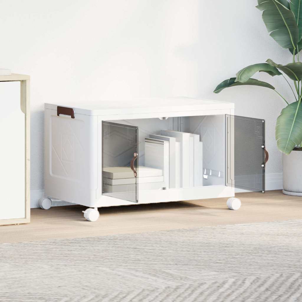 vidaXL Opbergbox stapelbaar met wielen 75 L 64x40x41 cm afbeelding