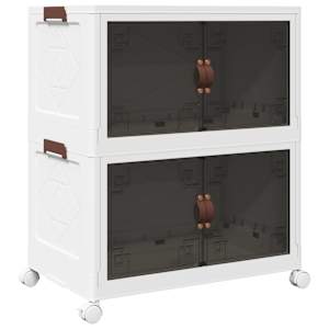 vidaXL virnastatav ratastega hoiukast 2-tasandiline 75 L 64x40x76 cm