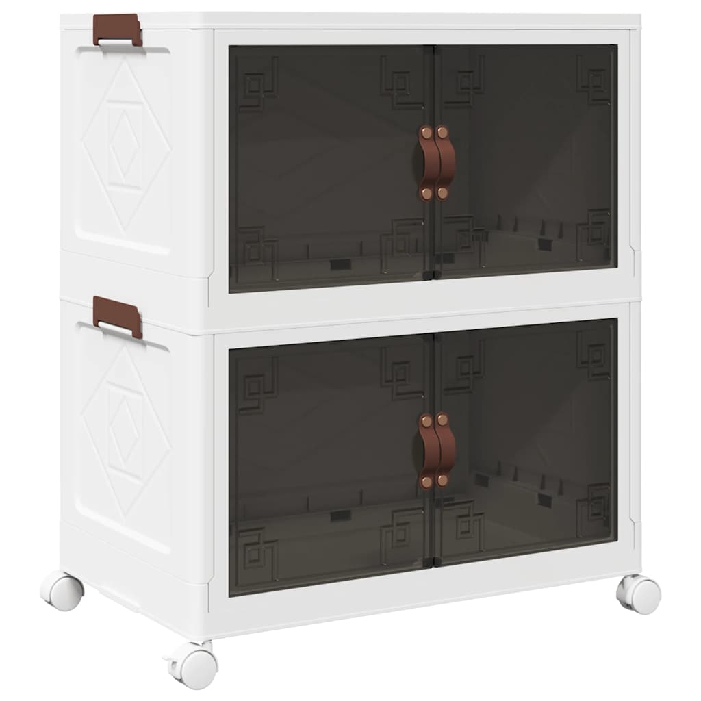 vidaXL Stohovatelný úložný box na kolečkách 2-patrový 75 L 64x40x76 cm