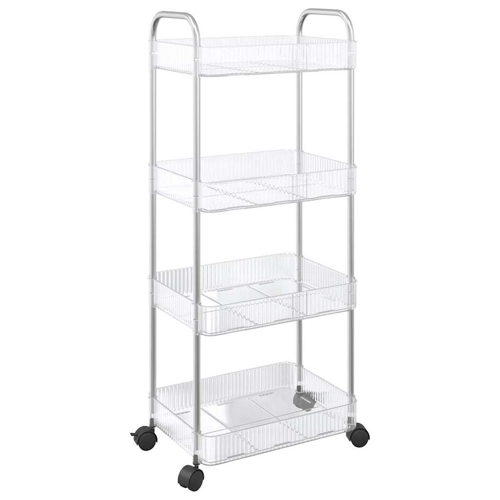 vidaXL Úložný vozík 4-patrový průhledný 37x28x95 cm akryl