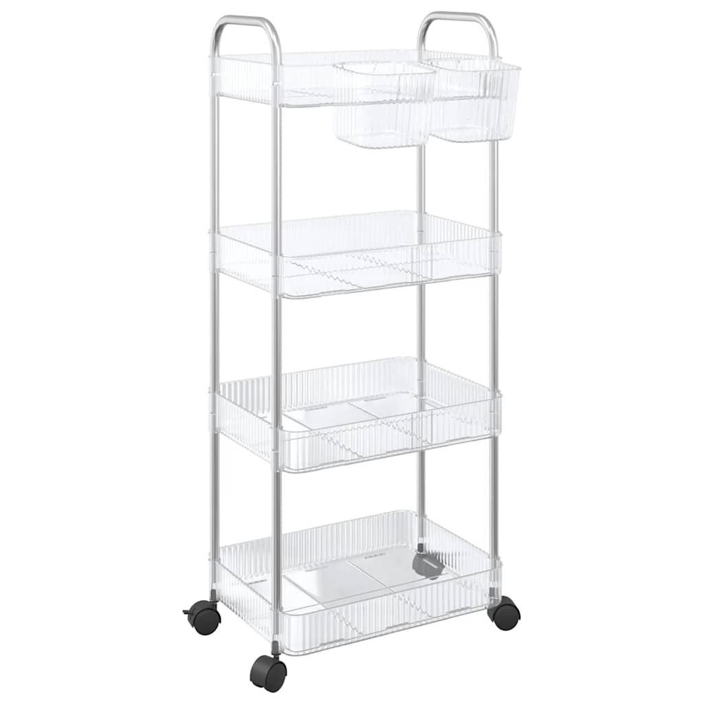 vidaXL Úložný vozík 4-patrový průhledný 37x28x95 cm akryl