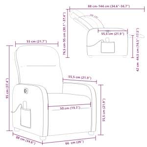Elektrické masážní polohovací křeslo tmavě šedé textil - obrázek 17