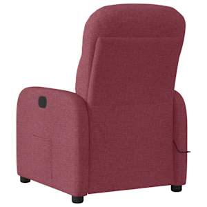 Elektrické masážní polohovací křeslo vínové textil - obrázek 7