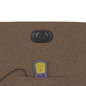 Elektrické masážní polohovací křeslo hnědé textil - obrázek 13