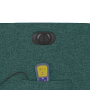 Elektrické masážní polohovací křeslo tmavě zelené textil - obrázek 13