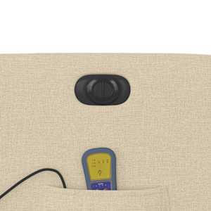 Elektrické masážní polohovací křeslo krémové textil - obrázek 13
