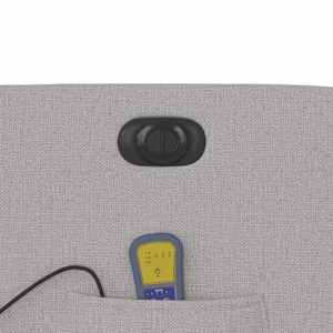 Elektrické masážní polohovací křeslo obláčkově šedé textil - obrázek 13
