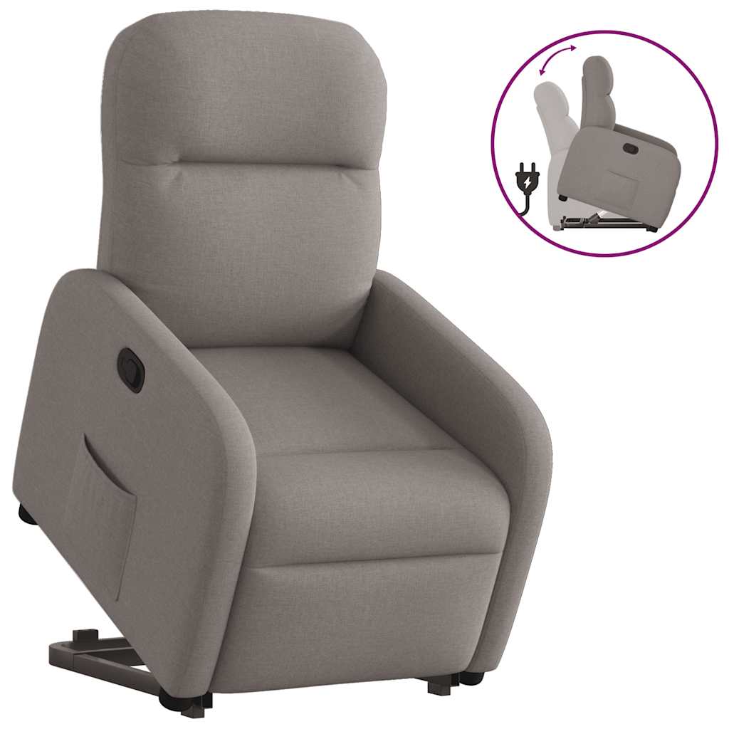 vidaXL Relaxsessel mit Aufstehhilfe Taupe Stoff