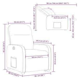 Zvedací polohovací křeslo obláčkově šedé textil - obrázek 15
