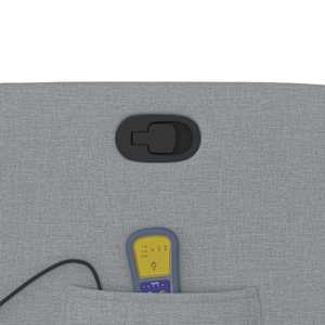 Zvedací masážní polohovací křeslo světle šedé textil - obrázek 12