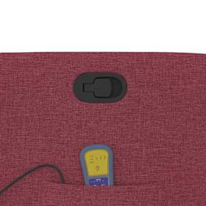 Zvedací masážní polohovací křeslo vínové textil - obrázek 12