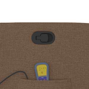 Zvedací masážní polohovací křeslo hnědé textil - obrázek 12
