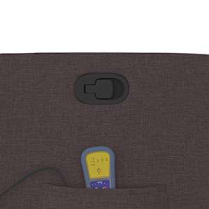Zvedací masážní polohovací křeslo tmavě hnědé textil - obrázek 12