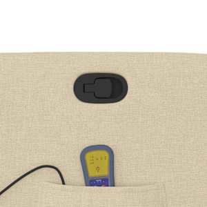Zvedací masážní polohovací křeslo krémové textil - obrázek 12