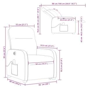 Elektrické zvedací masážní polohovací křeslo vínové textil - obrázek 17