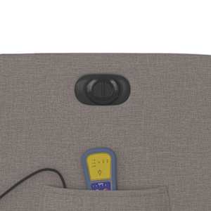 Elektrické zvedací masážní polohovací křeslo taupe textil - obrázek 13