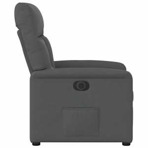 Elektrické polohovací křeslo tmavě šedé textil - obrázek 6