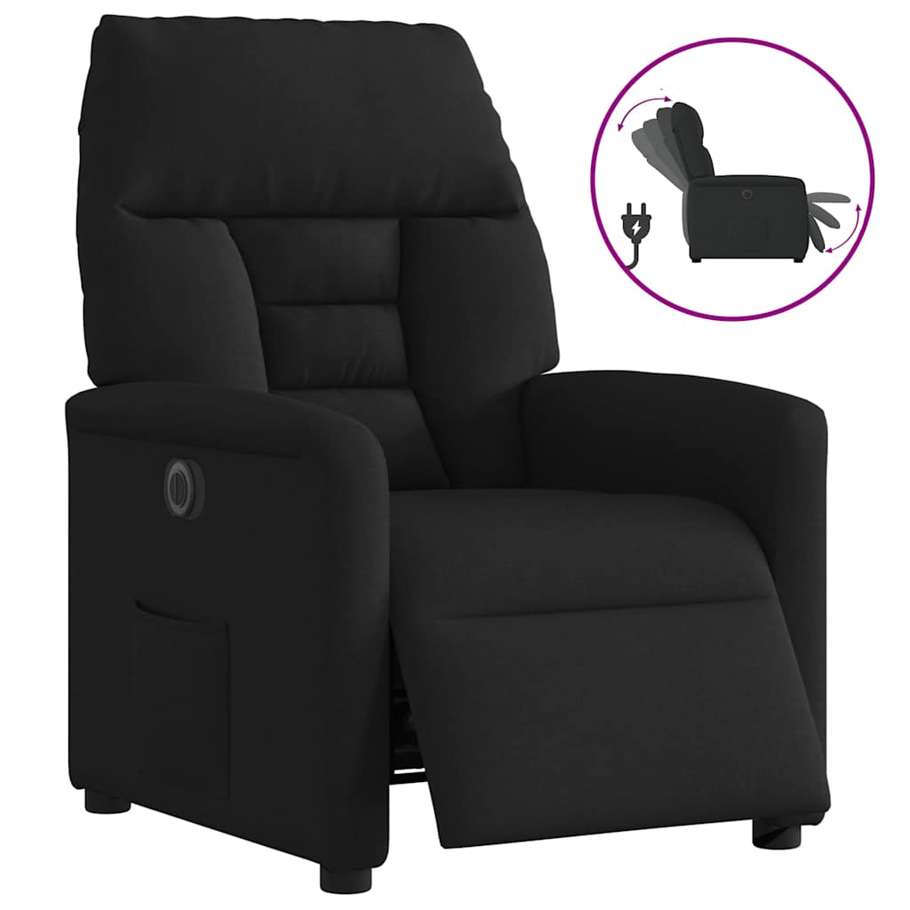 vidaXL Elektrické polohovací křeslo černé textil